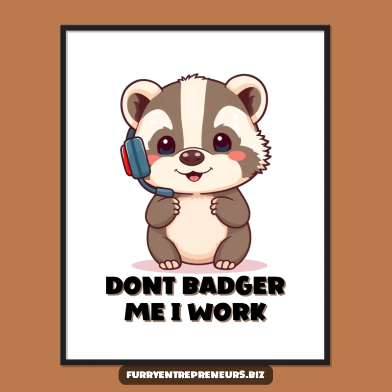 Free Printable Badger Art: Focused Presentation Downloadable Decor