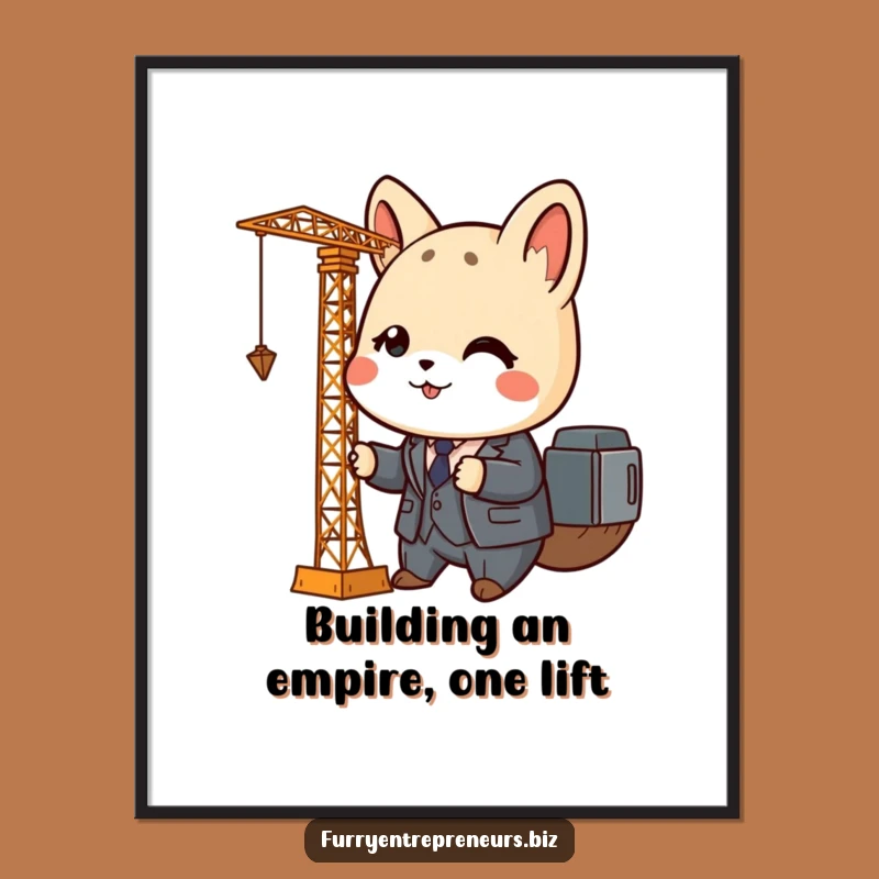 Free Printable Wall Art: Business Animal Crane Operator, Funny Downloadable Art for Office Decor