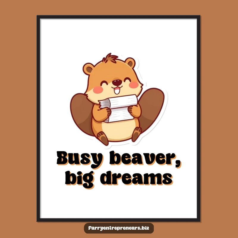 Funny Free Printable Wall Art: Busy Beaver Paper Pile Decor!