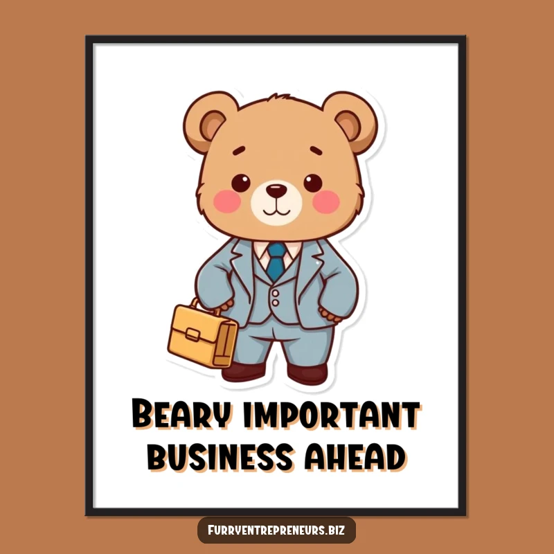 Funny Free Printable Wall Art: Dapper Bear in Suit DIY Downloadable Decor