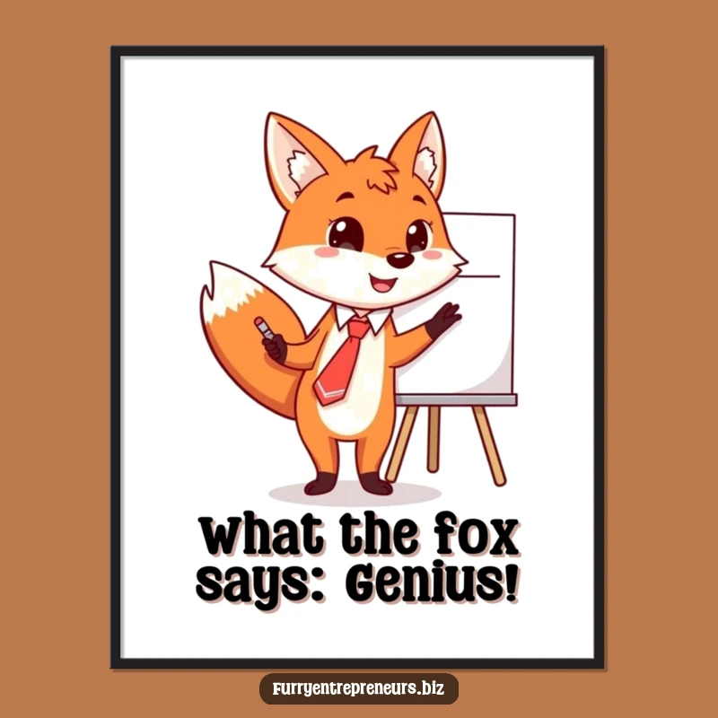 Funny Free Printable Wall Art: Fox Whiteboard Pointer - Hilarious Downloadable