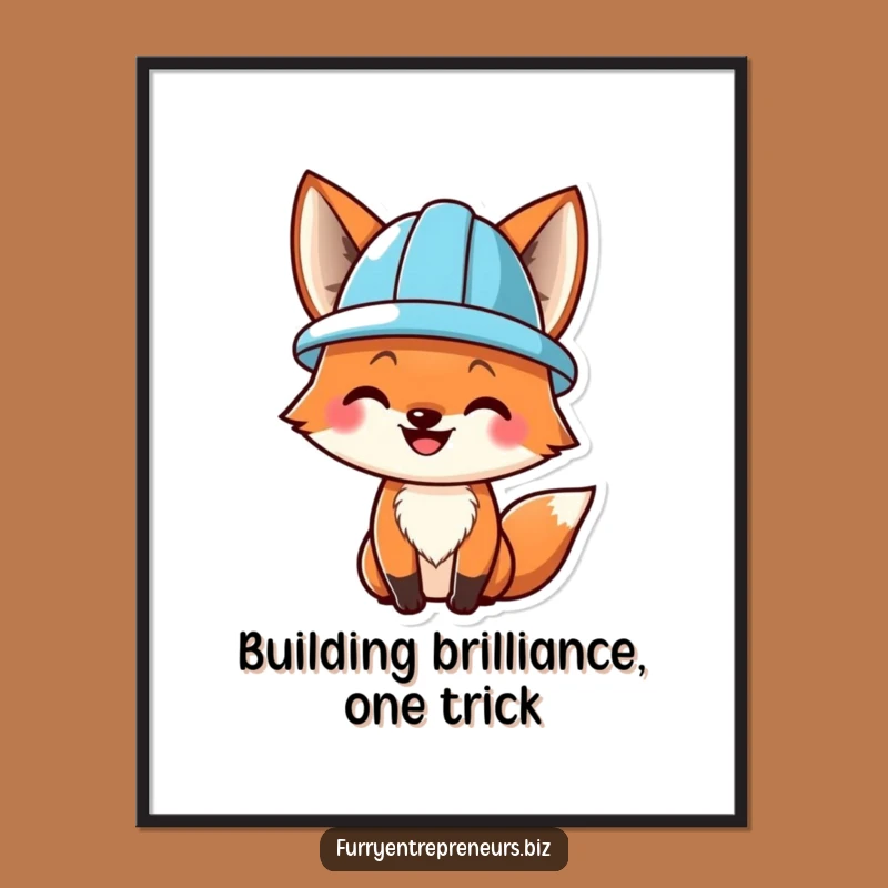 Funny Free Printable Wall Art: Hard Hat Fox Construction Fun!