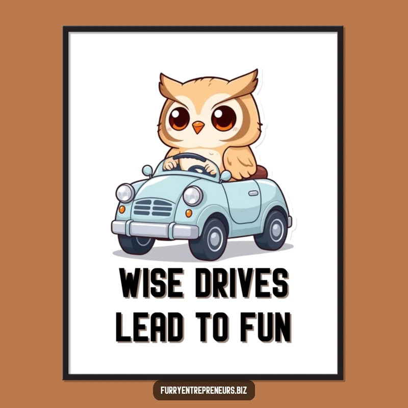 Funny Free Printable Wall Art: Owl Driver's Road Trip Decor!