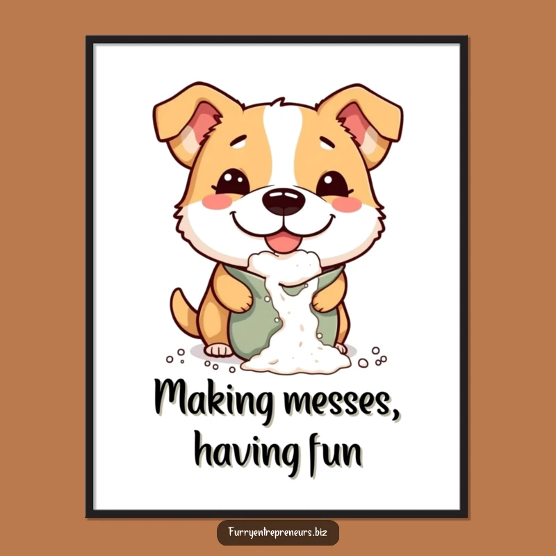 Free Printable Wall Art: Funny Flour Dog, Hilarious Downloadable Dog Decor