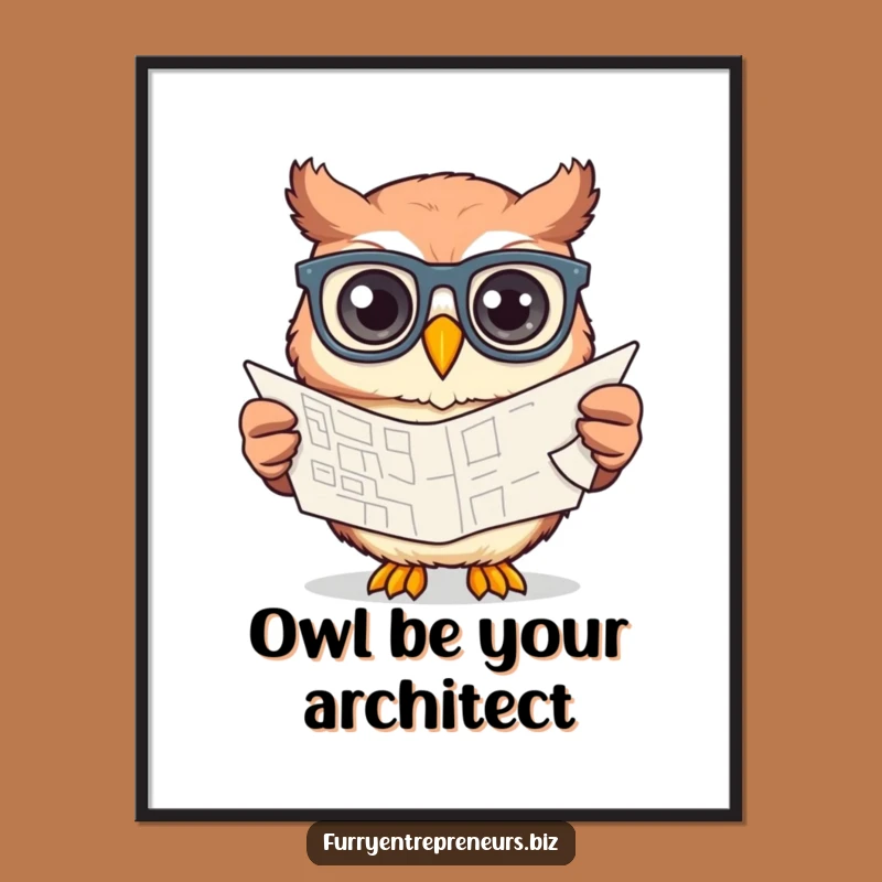 Free Printable Wall Art: Creative Owl Architect, Inspiring Blueprint Decor!