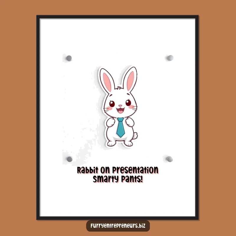 Funny Free Printable Wall Art: Rabbit Presenter - Hilarious Office Decor DIY Gift