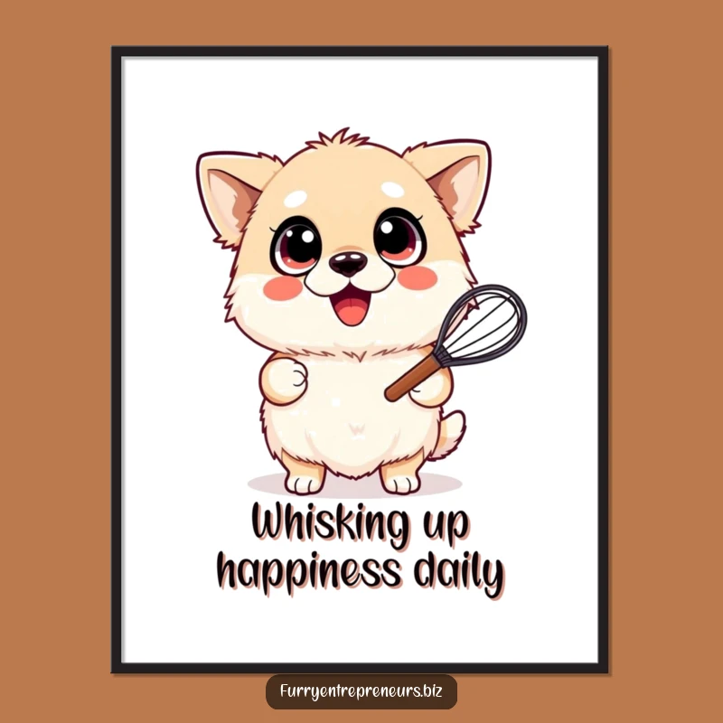 Free Printable Wall Art: Funny Whisking Dog, Hilarious Downloadable Dog Decor