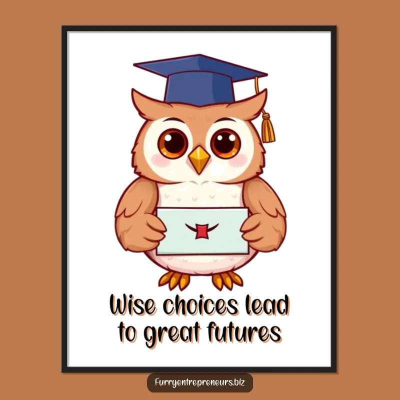 Funny Free Printable Wall Art: Wise Owl Graduation DIY Downloadable Decor