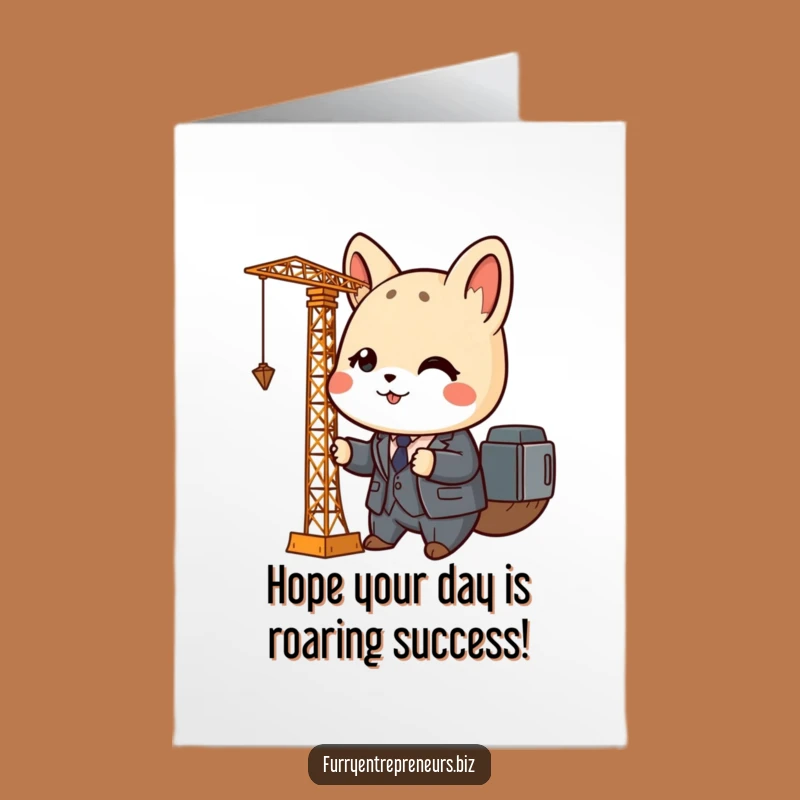 Free Printable Birthday Card: Business Animal Builder, Funny Downloadable Gift for Boss or Friend