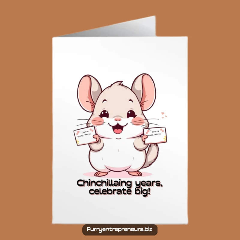 Free Printable Birthday Card: Funny Chinchilla Business Card, Downloadable & DIY Gift