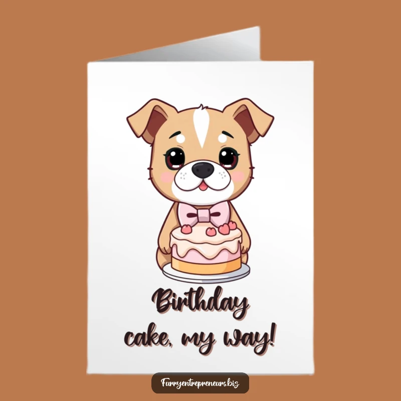 Free Printable Birthday Card: Lopsided Cake Dog, Hilarious Downloadable Dog Gift