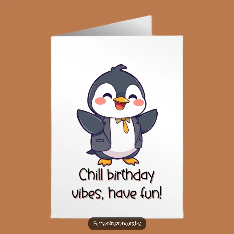 Funny Free Printable Birthday Card: Penguin Handshake Celebration, Hilarious Downloadable Gift