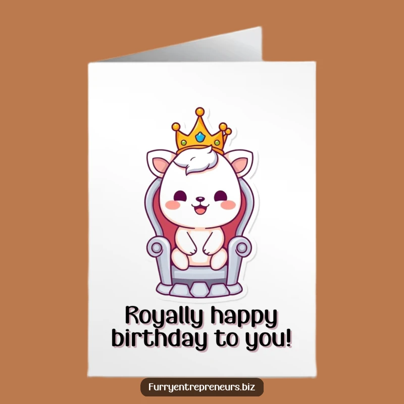Free Printable Royal Animal Birthday Card: Funny Downloadable Gift for the King or Queen