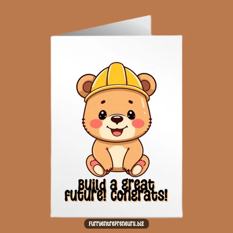 Free Printable Congrats Card: Bear Cub Completes Project, Print at Home!