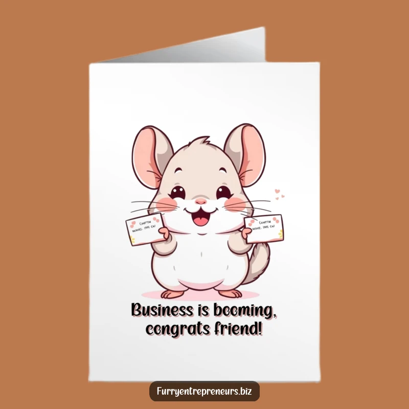 Free Printable Congrats Card: Chinchilla Business Mogul, Downloadable & DIY Gift