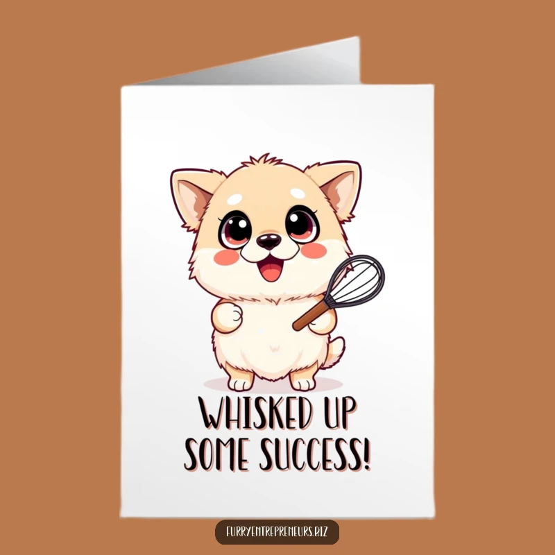 Free Printable Congrats Card: Happy Whisking Dog, Hilarious Downloadable Dog Lover Gift