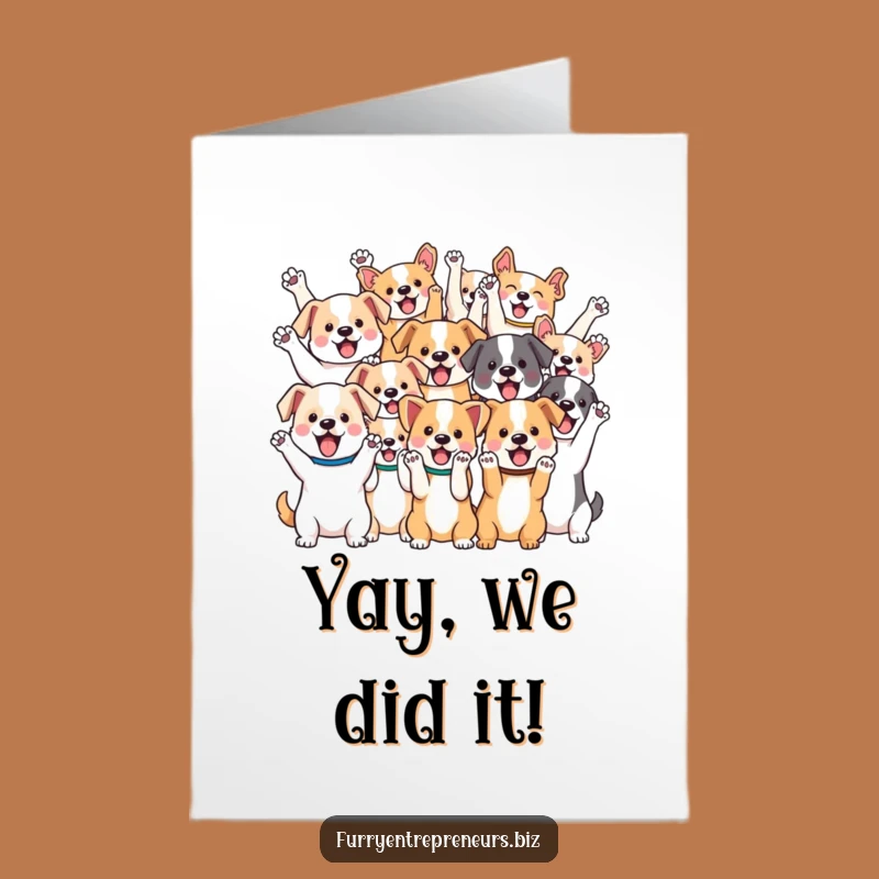 Free Printable Congrats Card: Kawaii Dog Party, Hilarious Downloadable Dog Group Gift