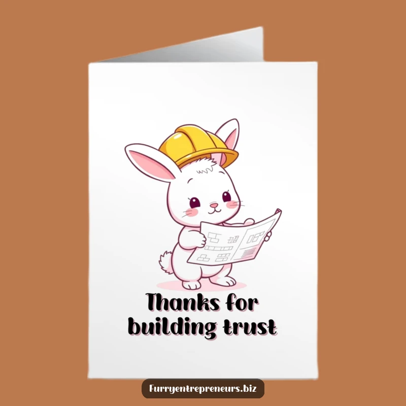 Free Printable Thank You Card: Bunny Builder's Appreciation - Humorous Downloadable Gift