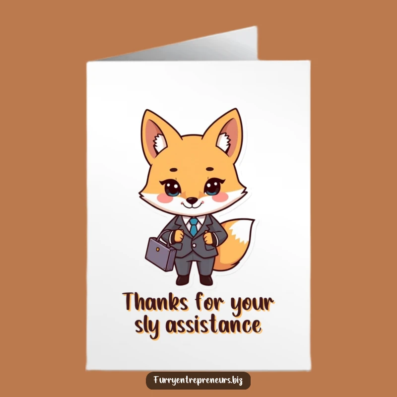 Free Printable Thank You Card: Dapper Fox Says Thanks! Funny Design Downloadable Gift