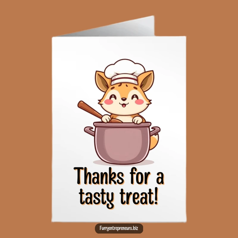 Free Printable Thank You Card: Grateful Chef Animal Expressing Thanks With Humor