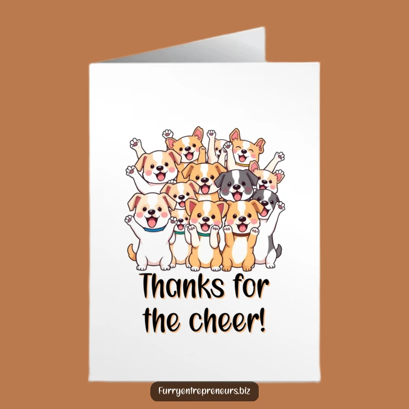 Free Printable Thank You Card: Kawaii Dog Party, Hilarious Downloadable Dog Group Gift