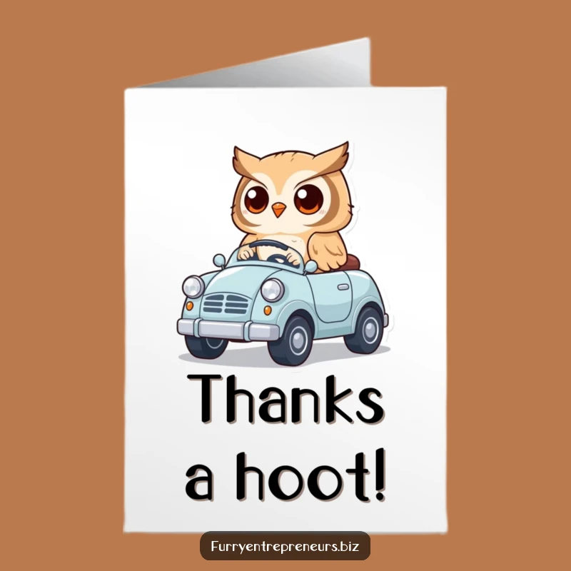 Free Printable Thank You Card: Owl Driver Thanks You!