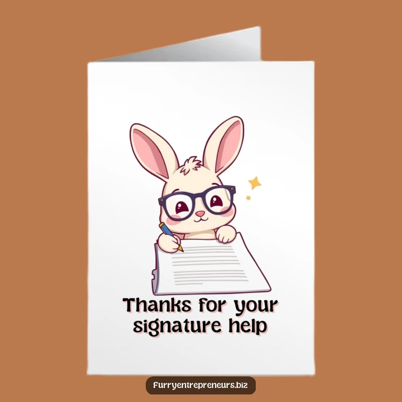 Free Printable Thank You Card: Rabbit Signs Document - Hilarious Downloadable