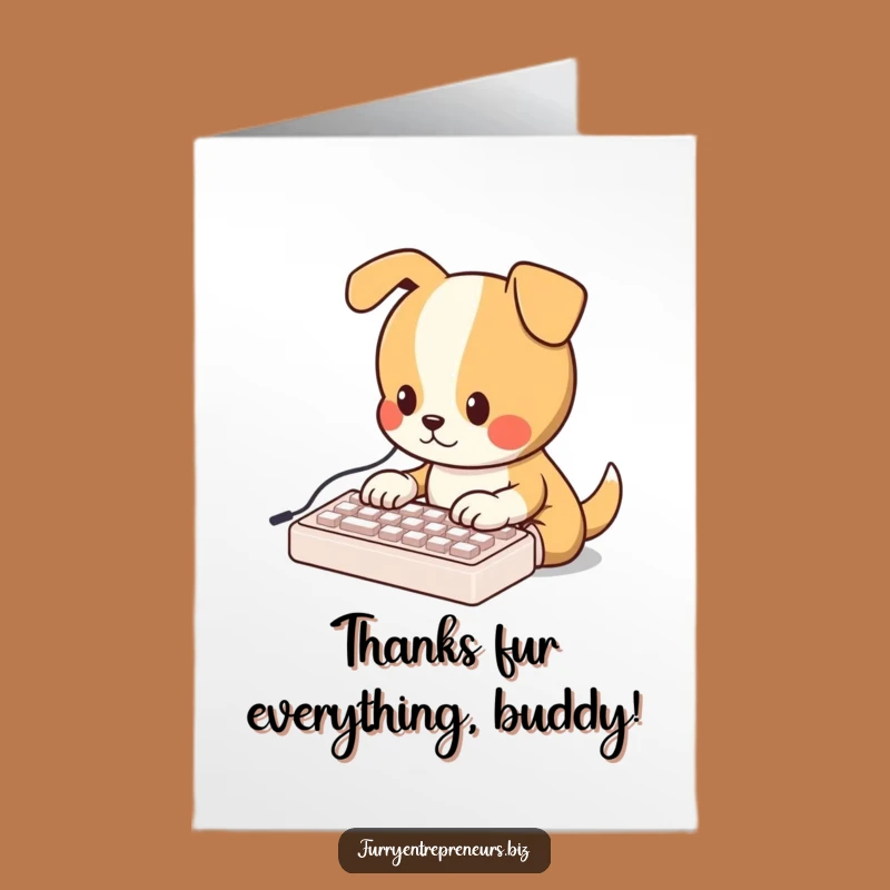 Free Printable Thank You Card: Typing Dog - Funny Tech Appreciation DIY Gift