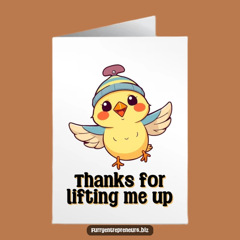 Free Printable Funny Thank You Card: Propeller Beanie Bird - Gratefully Flying High
