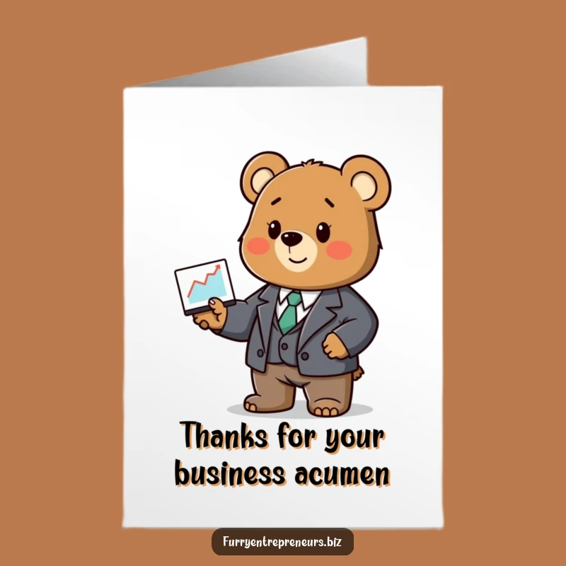Free Printable Thank You Card: Bear Business Graph - Hilarious Downloadable