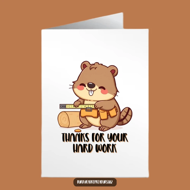 Free Printable Beaver Carpenter Thank You Card: Funny Downloadable Gift!