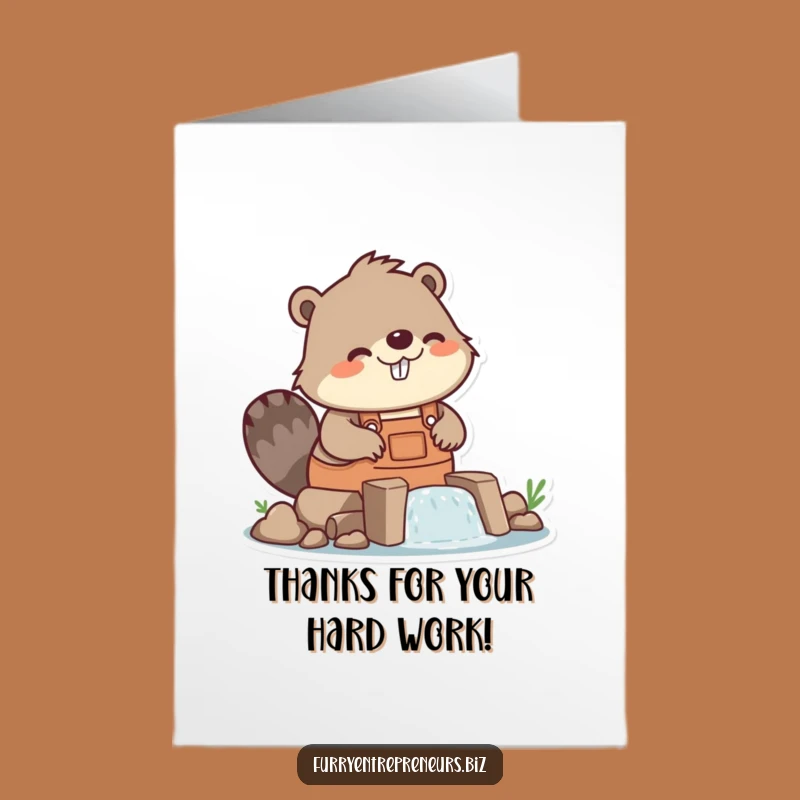 Amusing Free Printable Thank You Card: Beaver Dam Builder, Downloadable Gift