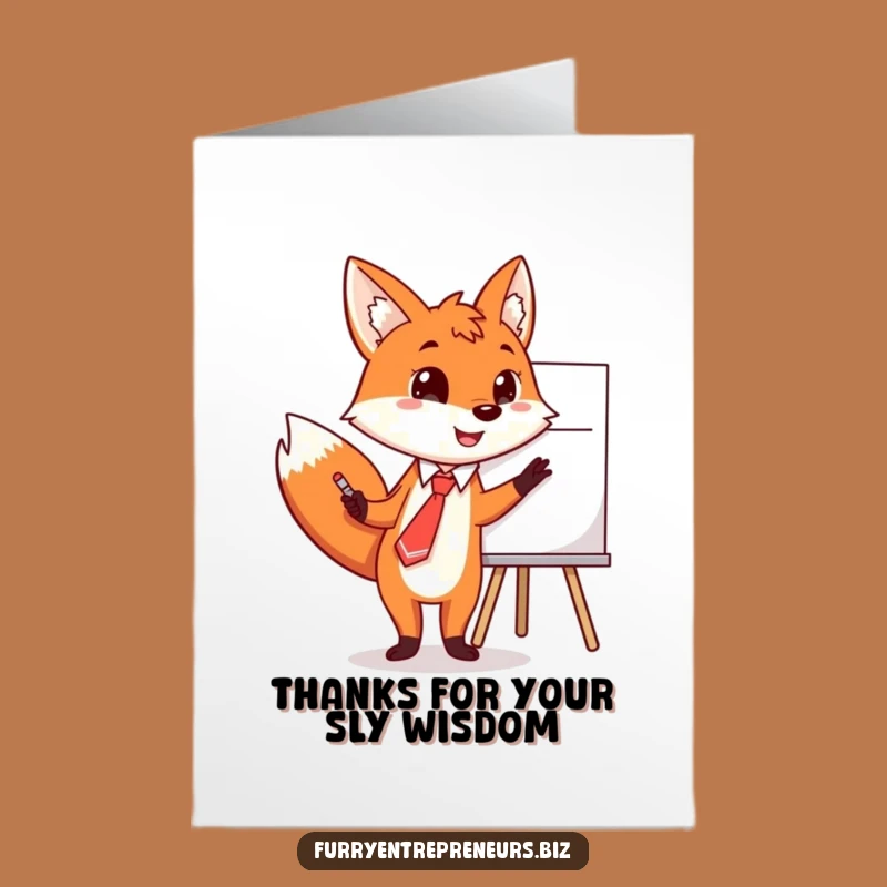 Free Printable Thank You Card: Fox Whiteboard Pointer - Hilarious Downloadable