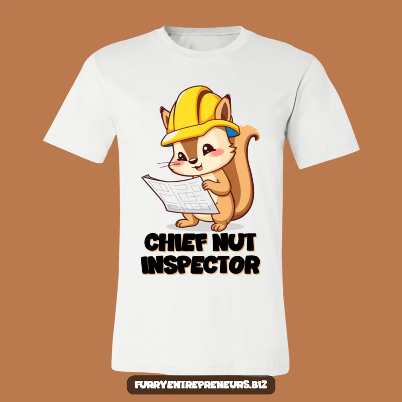 Funny Squirrel Inspector T-Shirt: Hilarious Blueprint Reading Gift for Builders