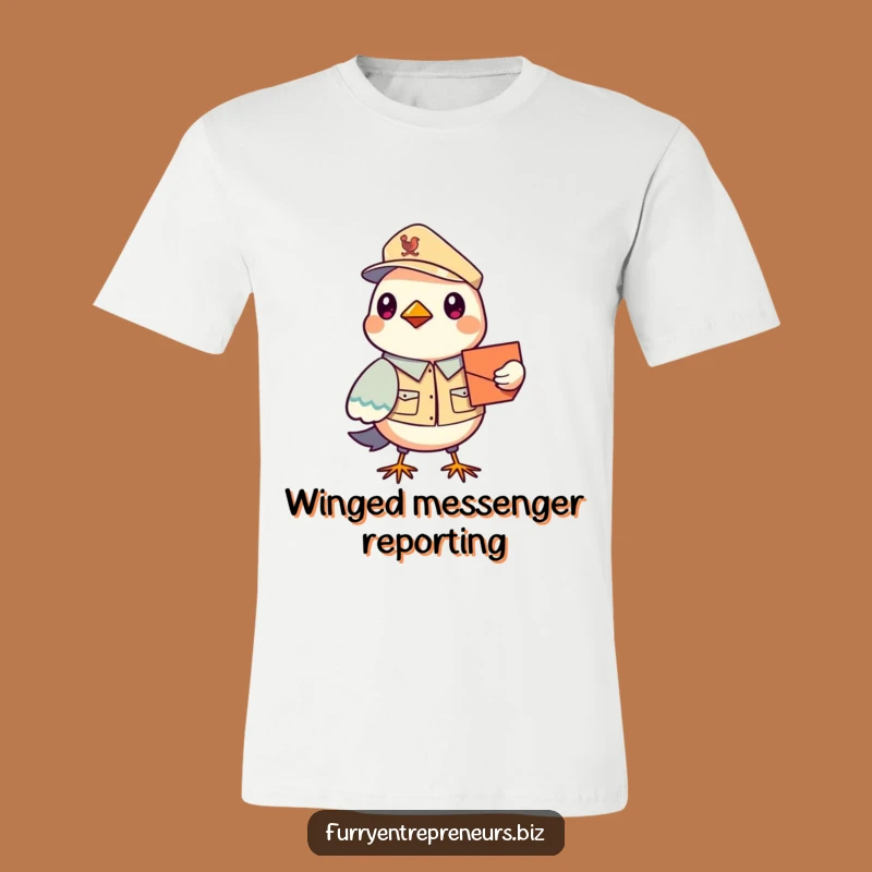 Funny Bird Mail Carrier T-Shirt: Wear This Adorable Uniformed Avian Delivering Smiles, Great Funny Gift!