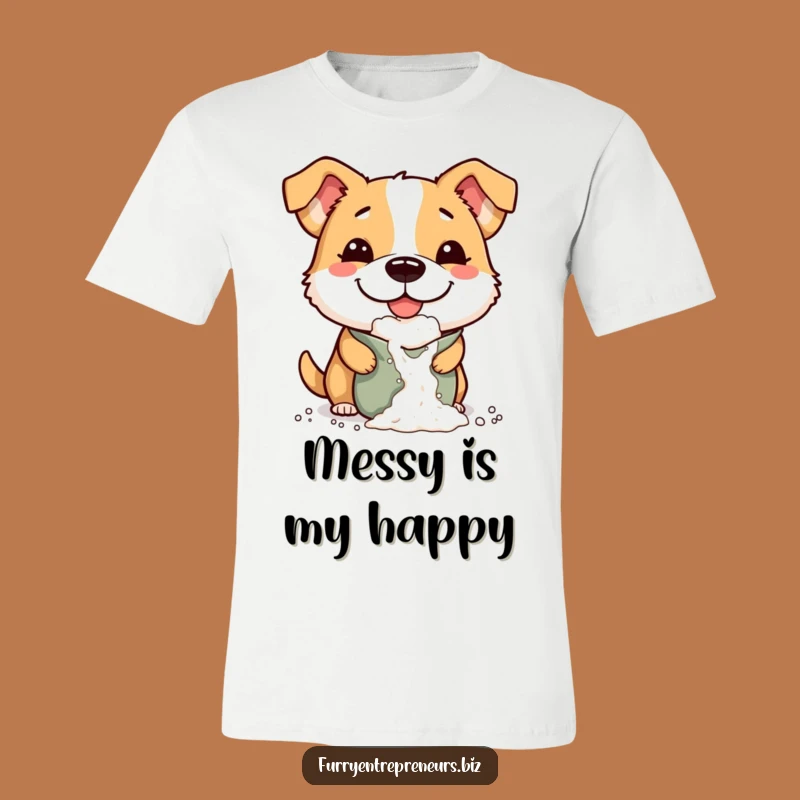 Funny Flour Dog T-Shirt: Mischievous Pup Smile, Ideal Funny Gift for Dog Owners