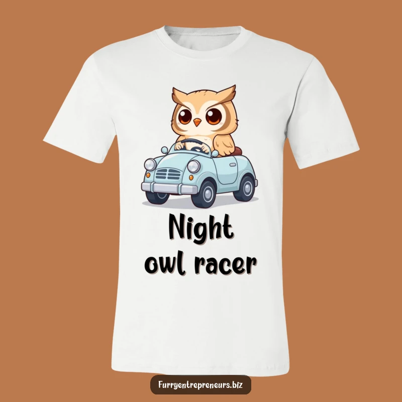 Funny Owl Driving Car T-Shirt - Cute Animal Road Trip Humor Tee