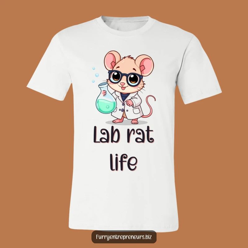 Funny Scientist Mouse T-Shirt: Bubbling Beaker Lab Coat, Hilarious Science Gift