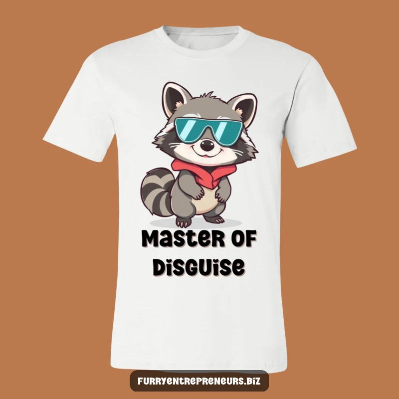 Funny Spy Raccoon Sneaking T-Shirt - Hilarious Secret Agent Tee