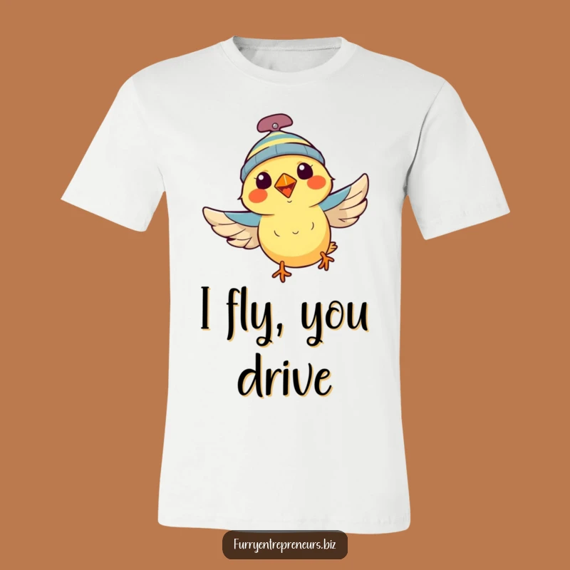 Funny Flying Bird T-Shirt: Propeller Beanie Joyride Tee, Ideal Funny Gift!