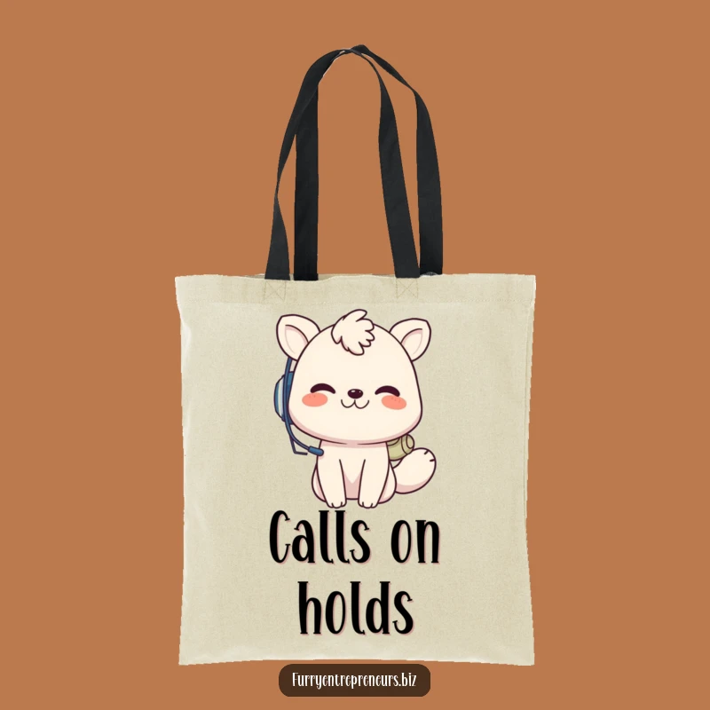 Funny Animal Call Center Tote Bag: Chic, grinning headset tote, perfect funny gift.