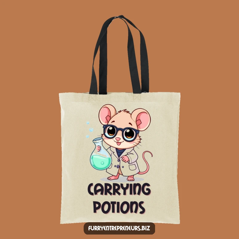 Funny Scientist Mouse Tote Bag: Lab Coat Beaker Fun, Perfect Science Funny Gift