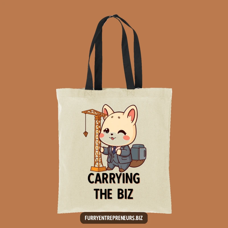Funny Animal Business Tote Bag: Tiny Suit Crane, Stylish and Hilarious Carry-All Gift