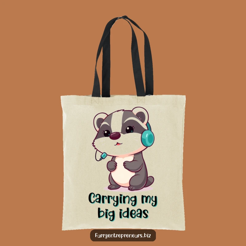 Funny Badger Presentation Tote Bag: Carry Your Ideas with Focused Critter Style