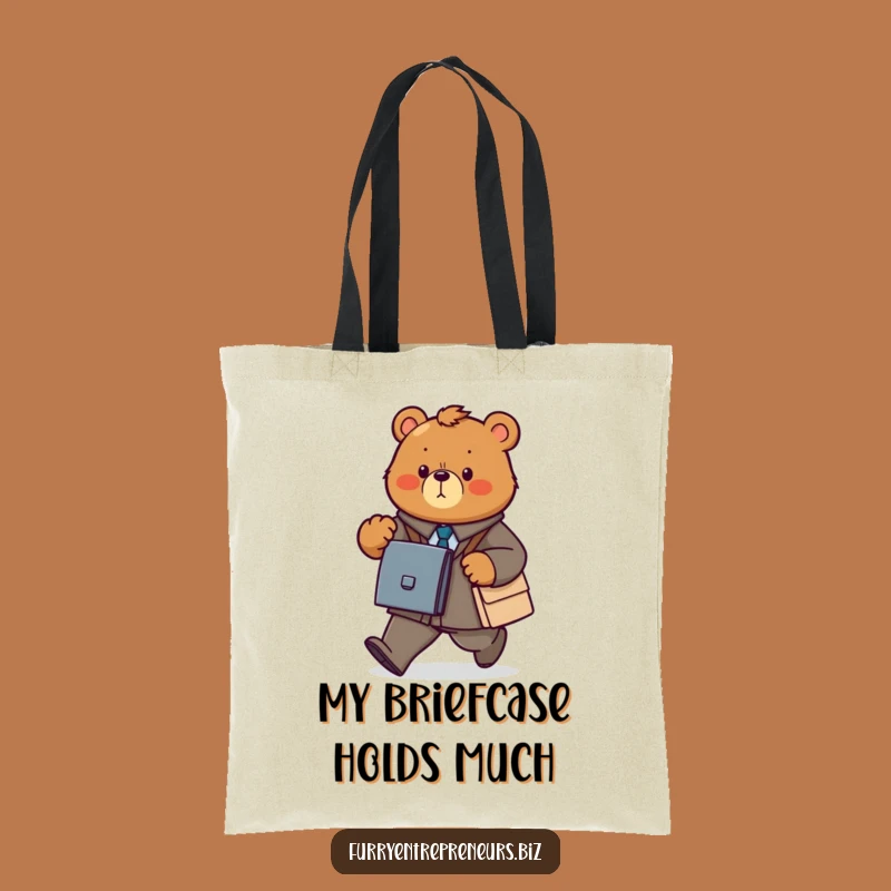 Funny Bear Business Tote Bag: Carry Your Goals with Determination