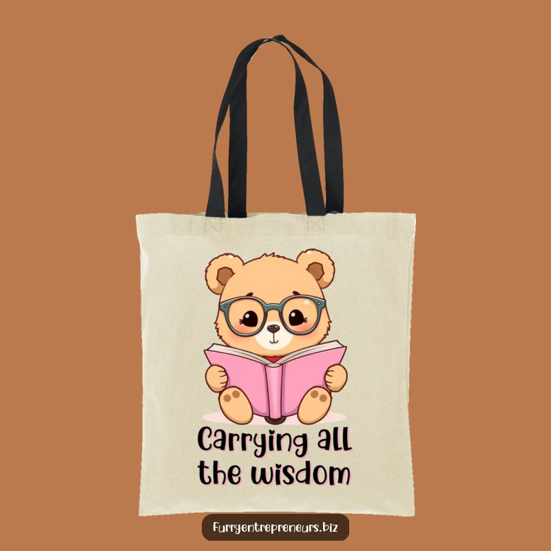 Funny Bear Reading Glasses Tote Bag - Stylish & Hilarious Book Carrier