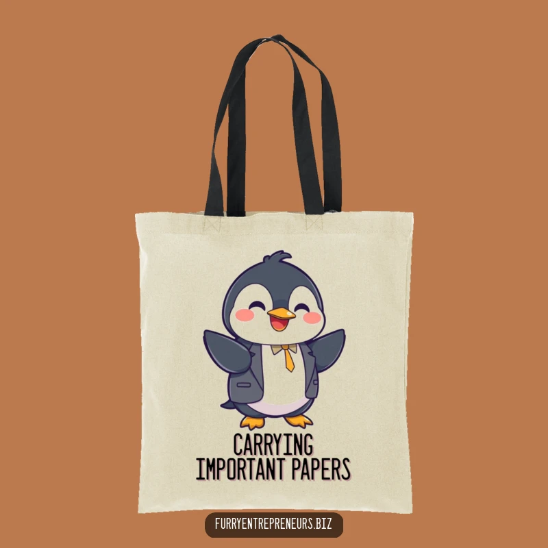 Funny Penguin Suit Handshake Tote Bag - Carry Your Deals in Style