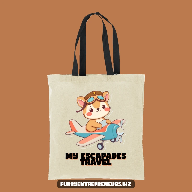Funny Pilot Animal Tote Bag: Carry Your Carry-On, Perfect Funny Gift!