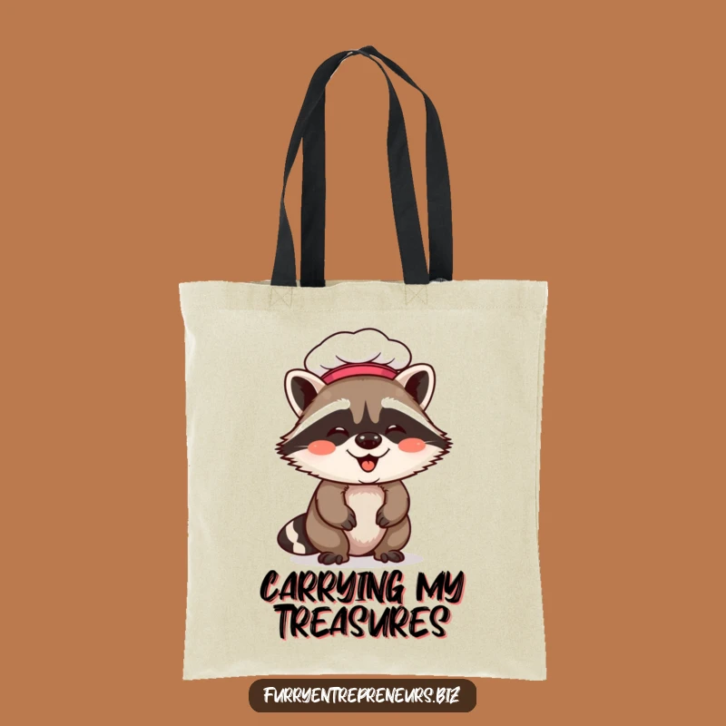 Funny Raccoon Chef Tote Bag: Carry Your Ingredients with Culinary Critter Style